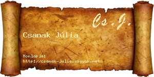 Csanak Júlia névjegykártya