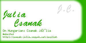 julia csanak business card